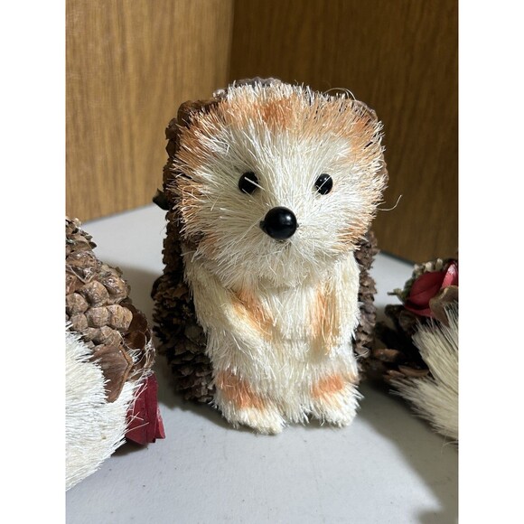 Rustic Woodland Hedgehog Christmas Holiday Decor Cottage Core  Set Of 3 - READ - Picture 3 of 12